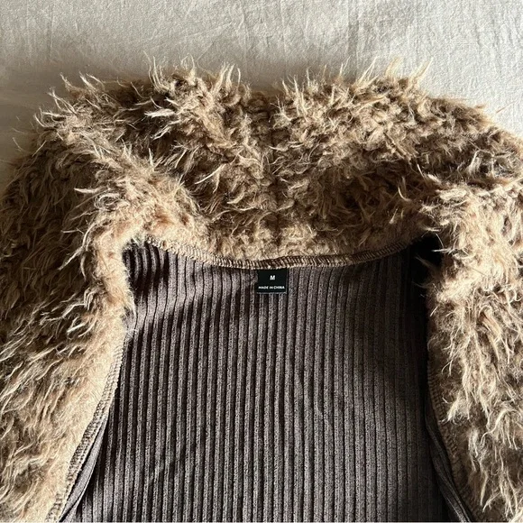 Shein | Long Cardigan with Faux Fur Trim - Picture 5 of 5